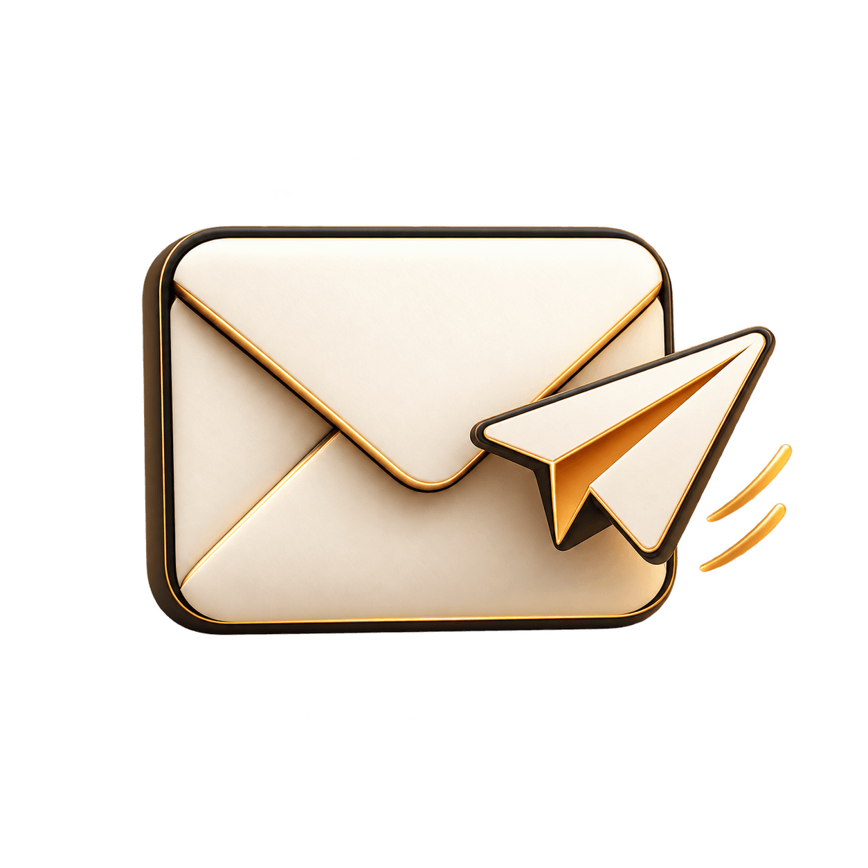 Envelope with a paper plane
