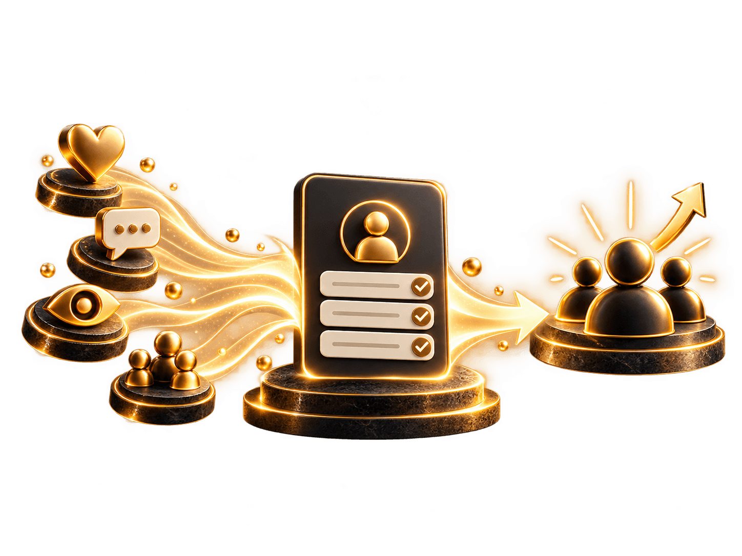 Illustration: attention and interest turning into signups through one clear page